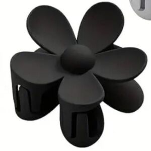 Black Flower Claw Clip